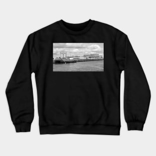 Catamaran moored up in Great Yarmouth docks, Norfolk Crewneck Sweatshirt